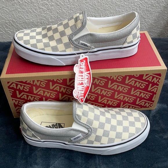 shiny checkered vans